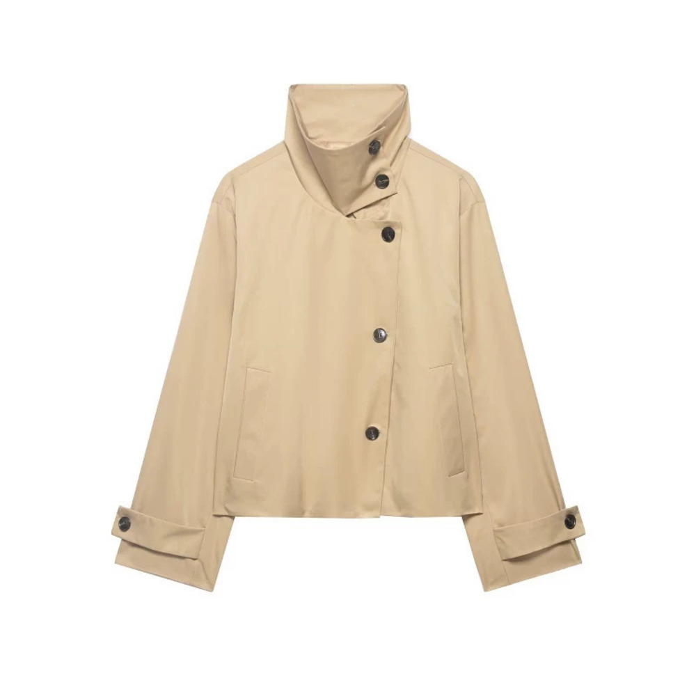 ZARA Loose Casual Stand Collar Trench Coat